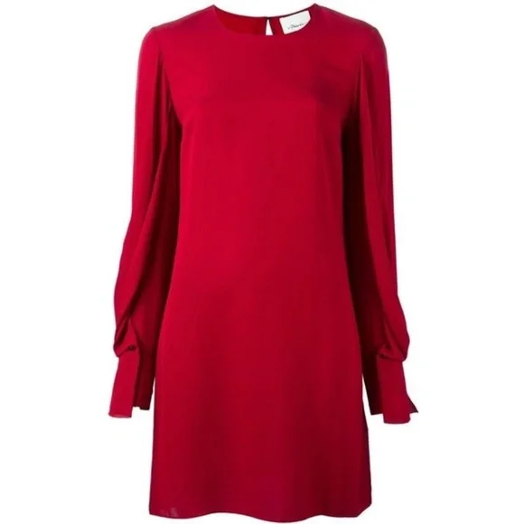 phillip lim red dress Red V Neck Belted Dress Sleeveless V-Neck Belted Dress By Phillip Lim X RTR  Rent The